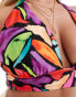 Фото #4 товара ASOS DESIGN Fuller Bust Lillie high apex bikini top in multi abstract print