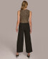 ფოტო #2 პროდუქტის Donna Karan Women's Tweed-Bodice Wide-Leg Jumpsuit