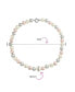 ფოტო #4 პროდუქტის Classic Smooth 10MM Pale Pink White Grey Tri Multi Color Hand Knotted Simulated Pearl Strand Necklace For Women 18 Inches