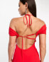 ASOS DESIGN Tall cap sleeve strappy open back bias maxi dress in red Красный, 34 - фото #6