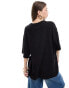 ASOS DESIGN studded oversized t-shirt in washed black