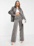 Фото #1 товара NA-KD relaxed flowy trousers in liquid silver co-ord