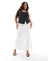 4th & Reckless Plus exclusive maxi seam detail skirt in white Белый, 50 - фото #4