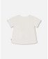 Girl Rib Top With Print Off White - Toddler Child