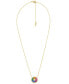 Фото #2 товара Michael Kors 14K Gold-Plated Sterling Silver Rainbow Cubic Zirconia Tapered Baguette and Pave Pendant Necklace
