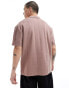 ASOS DESIGN rib polo shirt in brown Hirsch, L - Chest 42 - фото #4