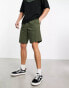 COLLUSION pull on shorts in dark khaki