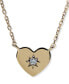ფოტო #1 პროდუქტის Diamond Accent Heart Diamond Cut Chain Necklace in 14k Yellow gold