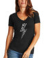 ფოტო #1 პროდუქტის Women's Lightning Bolt Word Art V-Neck T-shirt