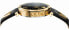 Versace V-Twist Damenuhr Schwarzes Leder Gold Stahl Schwarzes Zifferblatt 36mm VELS00619