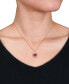 Фото #2 товара Macy's ruby (1 ct. t.w.) & Diamond (1/4 ct. t.w.) Heart Spoke 17" Pendant Necklace in 14k Rose Gold