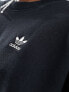 adidas Originals 3-stripes oversized sweatshirt in black