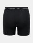 Calvin Klein cotton stretch boxer briefs 3 pack in black with coloured logo