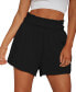 ფოტო #1 პროდუქტის Women's Smocked Paperbag Waist Shorts
