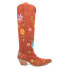 Dingo Flower Power Floral Snip Toe Cowboy Womens Orange Casual Boots DI277-220