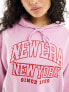 New Era embroidered hoodie in pink