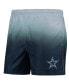 Men's Gray and Navy Dallas Cowboys Dip-Dye Swim Shorts