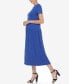 Фото #4 товара Women's Short Sleeve Asymmetrical Waist Maxi Dress