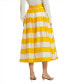 Women's Striped Organza High Waisted Midi Skirt