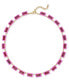 ფოტო #1 პროდუქტის Gold-Tone Enamel Stone Necklace, 17" + 2" extender, Created for Macy's