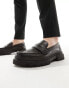 Фото #2 товара ASOS DESIGN chunky loafers in brown leather