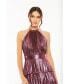 ფოტო #3 პროდუქტის Women's Ieena Heat Pleated Tiered Ruffle Metallic Gown