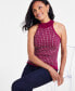 Фото #3 товара Women's Embellished Sleeveless Halter Sweater, Created for Macy's