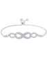 ფოტო #1 პროდუქტის Diamond Infinity Bolo Bracelet (1/6 ct. t.w.) in Sterling Silver