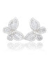 Фото #2 товара Suzy Levian Sterling Silver Cubic Zirconia Artistic Butterfly Hang Stud Earrings