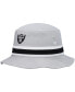 ფოტო #1 პროდუქტის Men's Silver Las Vegas Raiders Striped Bucket Hat