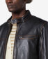 Фото #4 товара Men's Caruso Leather Racer Jacket with Distressed Seaming