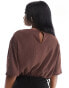 Фото #8 товара NA-KD draped neck crop top in brown