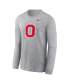 ფოტო #2 პროდუქტის Men's Heather Gray Ohio State Buckeyes Alternate Logo Long Sleeve T-Shirt