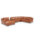 Фото #2 товара Darrium 5Pc Leather Sectional with Console, Created for Macy's