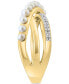 ფოტო #2 პროდუქტის EFFY® Freshwater Pearl (2mm) & Diamond (1/10 ct. t.w.) Crossover Statement Ring in 14k Gold