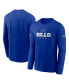 ფოტო #1 პროდუქტის Men's Royal Buffalo Bills Sideline Performance Long Sleeve T-shirt