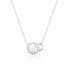 Fashion Necklace with Real Pearl and Zircons JL0751 (Chain, Pendant)