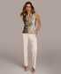 Women's Metallic Cowl Neck Tank