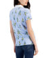 ფოტო #2 პროდუქტის Women's Floral-Print Short-Sleeve Polo Shirt
