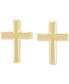 ფოტო #3 პროდუქტის Polished Small Cross Stud Earrings in 14k Gold