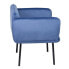 Armchair Synthetic Fabric Blue Metal