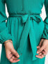 Фото #3 товара ASOS DESIGN tie front maxi shirt dress in green