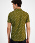 ფოტო #2 პროდუქტის Men's Short Sleeve Button-Front Logo Print Stretch Shirt, Created for Macy's