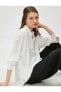Фото #1 товара Kadın Giyim Oversize Basic Gömlek Uzun Kollu 3sak60020pw Kırık Beyaz