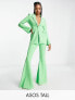 Фото #1 товара ASOS DESIGN Tall jersey suit super flare trousers in summer green