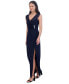 ფოტო #4 პროდუქტის Women's Collared Side-Slit Long Gown