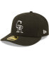 ფოტო #3 პროდუქტის Men's Colorado Rockies Black and White Low Profile 59FIFTY Fitted Hat