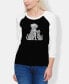 ფოტო #1 პროდუქტის Women's Raglan Word Art Dogs and Cats T-shirt