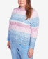 Фото #4 товара Plus Size Swiss Chalet Space Dye Chenille Stripe Mock Neck Sweater