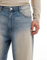 Bershka baggy fit jeans in washed blue